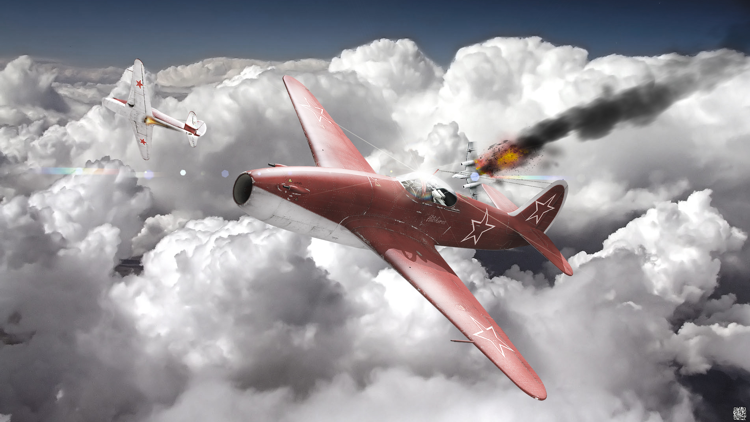 Handy-Wallpaper Flugzeuge, Wolke, Schlacht, Computerspiele, Kampfflugzeug, War Thunder kostenlos herunterladen.