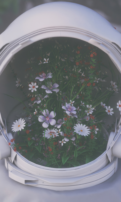 Download mobile wallpaper Flower, Sci Fi, Astronaut, Manipulation for free.