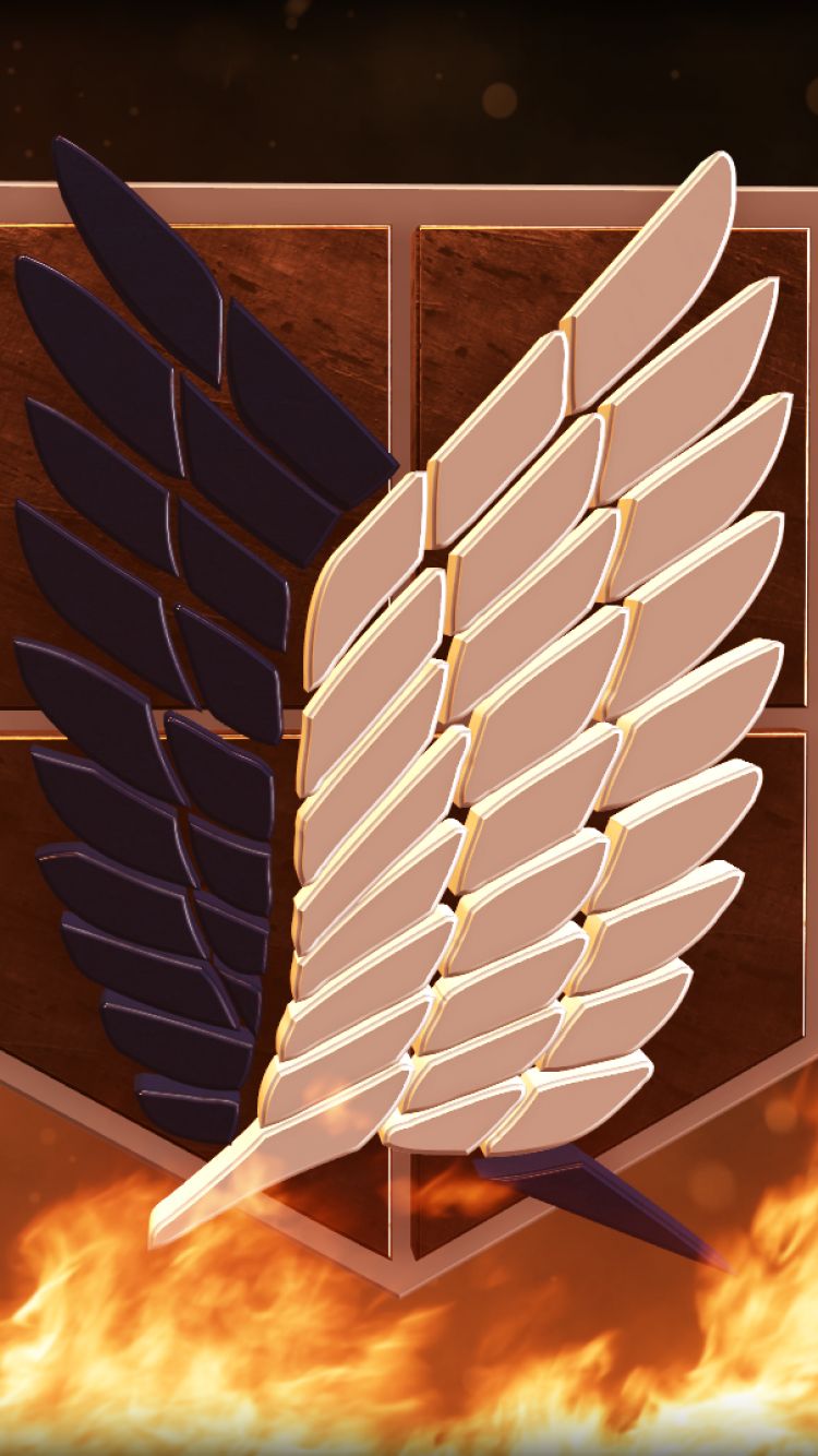 無料モバイル壁紙アニメ, 進撃の巨人, 自由の翼をダウンロードします。