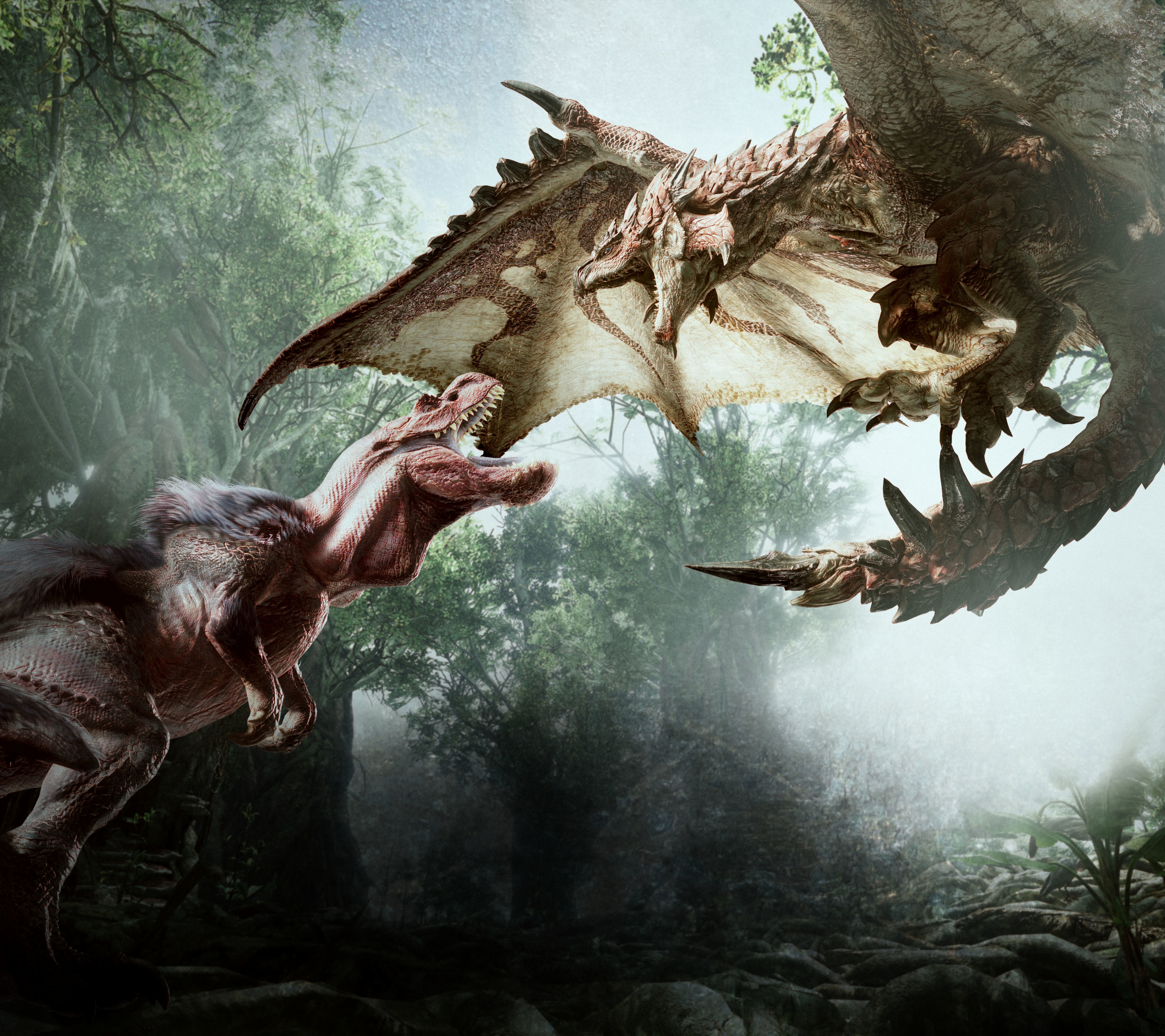 1277614 télécharger l'image jeux vidéo, monster hunter: world, dinosaure, rathalos (chasseur de monstres), anjanath (chasseur de monstres), dragon - fonds d'écran et économiseurs d'écran gratuits
