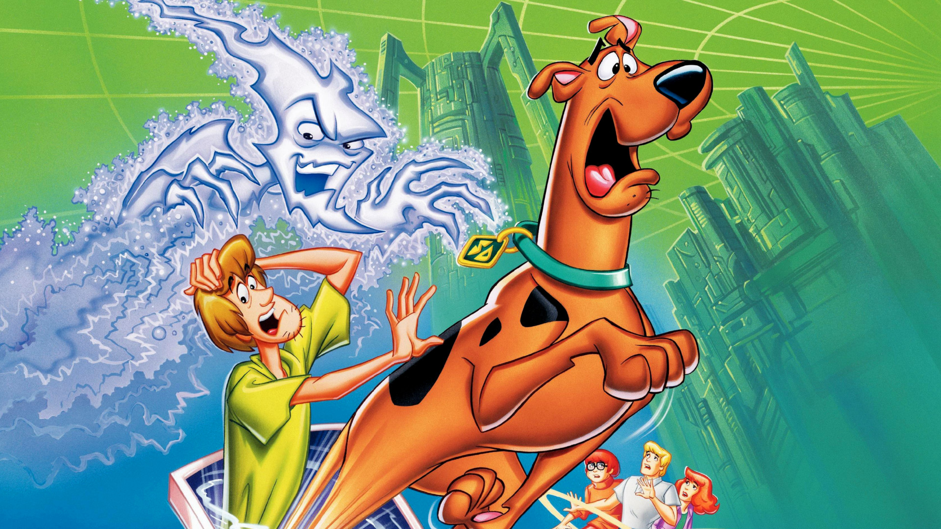 velma dinkley, movie, scooby doo and the cyber chase, daphne blake, fred jones, scooby doo, shaggy rogers