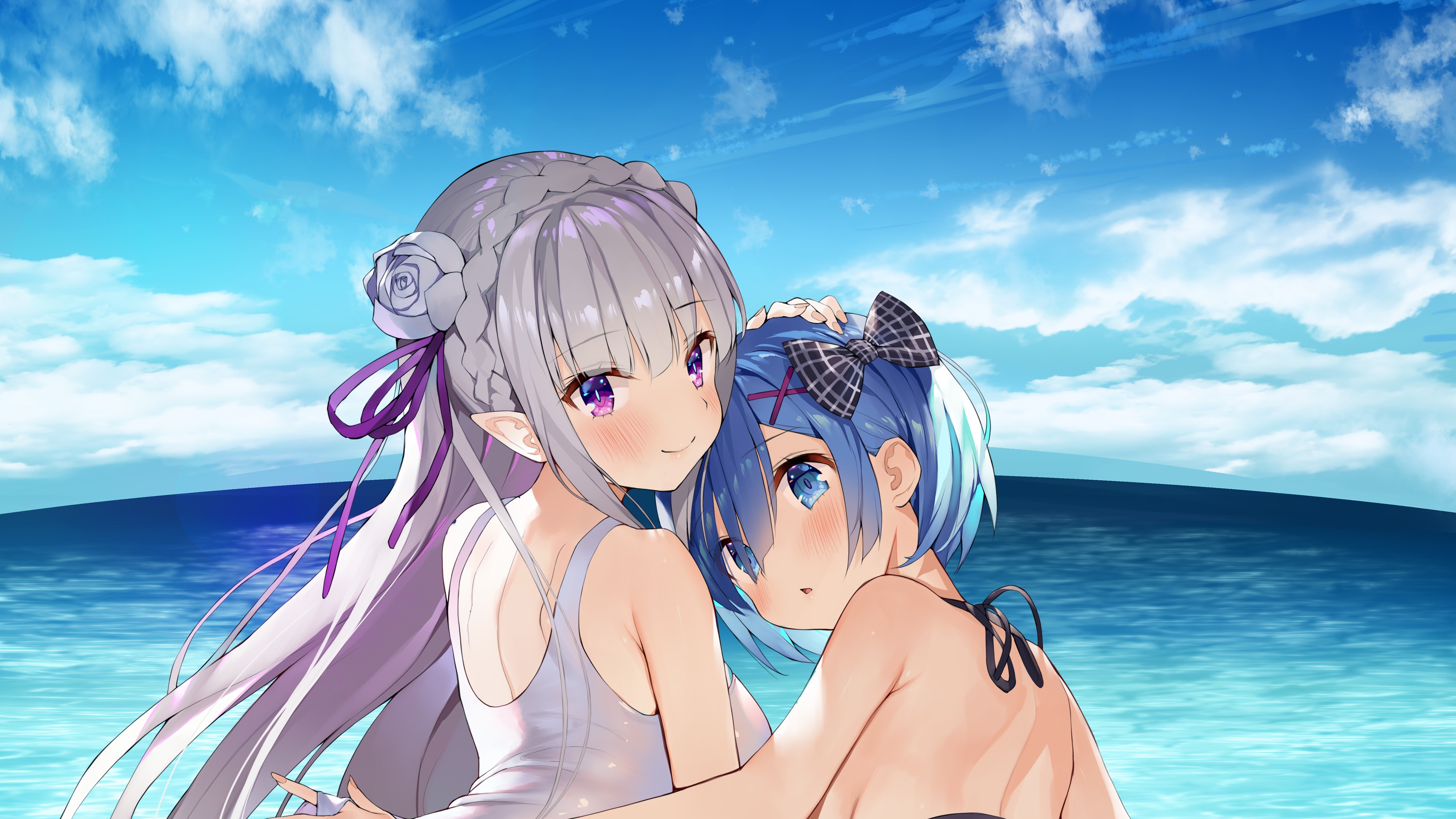 Скачать картинку Аниме, Эмилия (Re:zero), Re:zero Начало Жизни В Другом Мире, Рем (Re: Ноль) в телефон бесплатно.