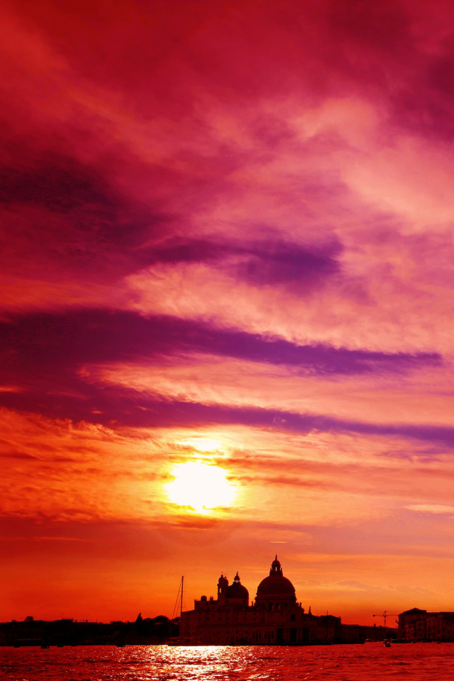 Baixar papel de parede para celular de Cidades, Pôr Do Sol, Céu, Itália, Veneza, Cidade, Feito Pelo Homem gratuito.