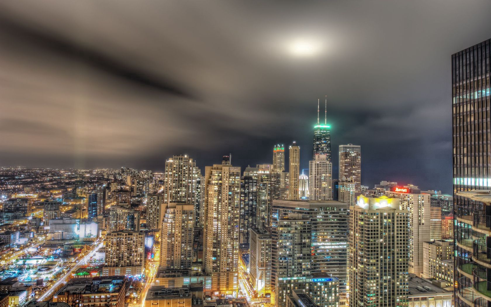 無料モバイル壁紙高層ビル, 高 層 ビル, シカゴ, 都市, 建物, ライト, ナイトシティ, 夜の街をダウンロードします。