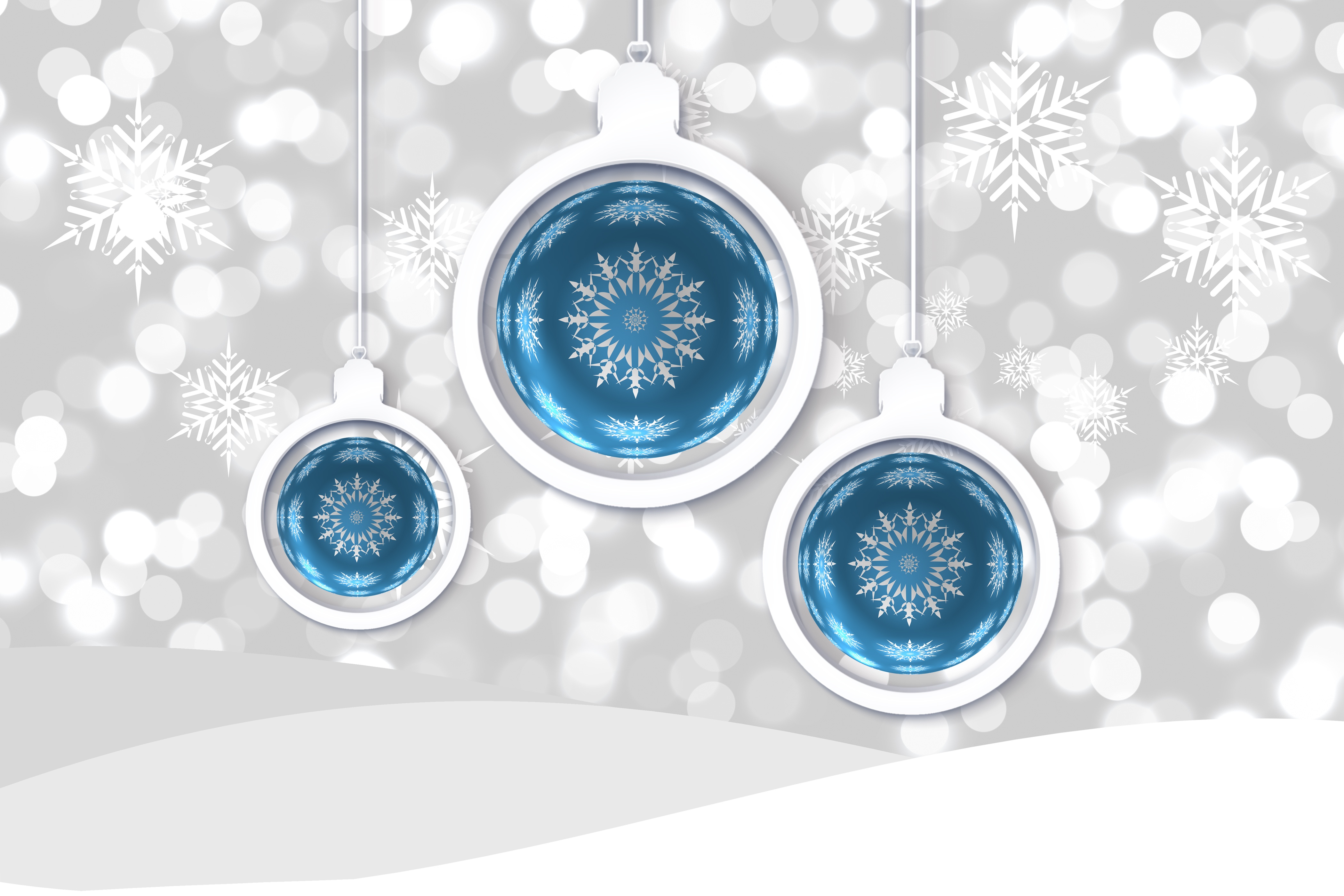 Download mobile wallpaper Christmas, Holiday, Snowflake, Christmas Ornaments, Bauble for free.
