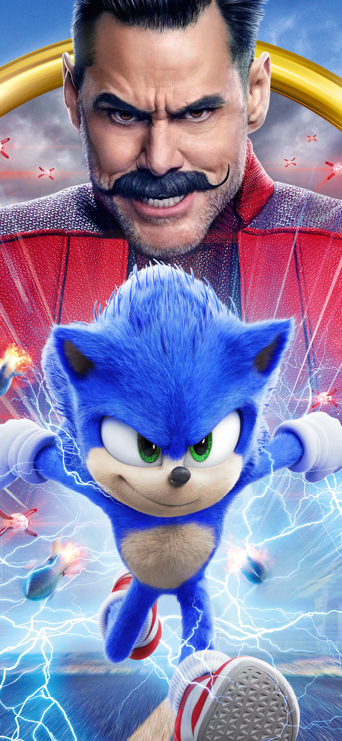 Download mobile wallpaper Movie, Sonic The Hedgehog, Jim Carrey, Sonic The Hedgehog (Movie), Sonic for free.