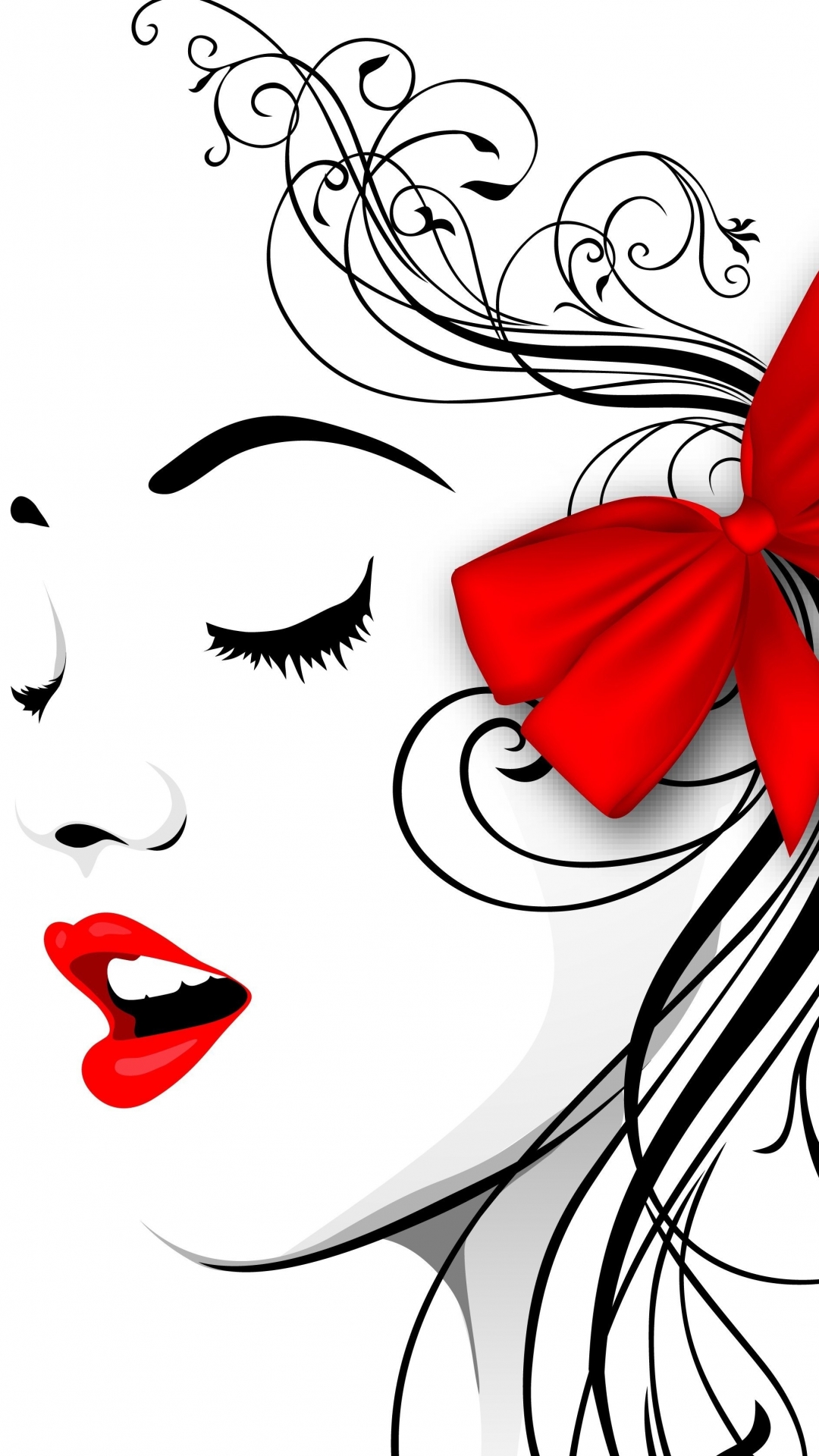 Download mobile wallpaper Vector, Artistic, Face, Lips for free.