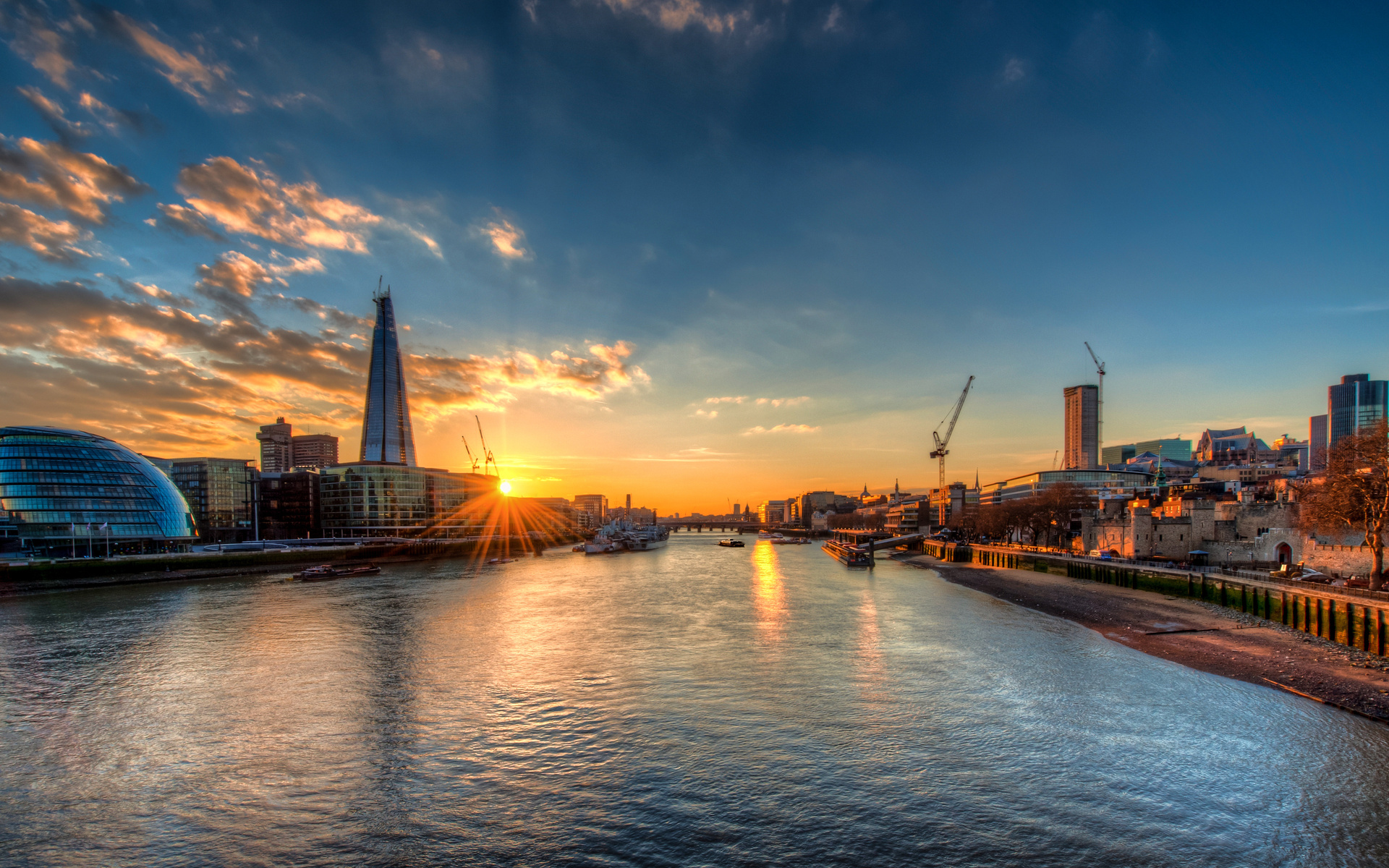 Free download wallpaper Cities, London, Hdr, River, Thames, Man Made on your PC desktop