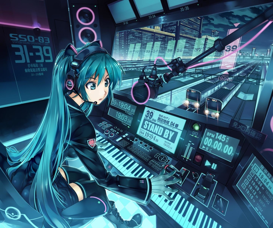 Free download wallpaper Anime, Vocaloid, Train, Hatsune Miku on your PC desktop