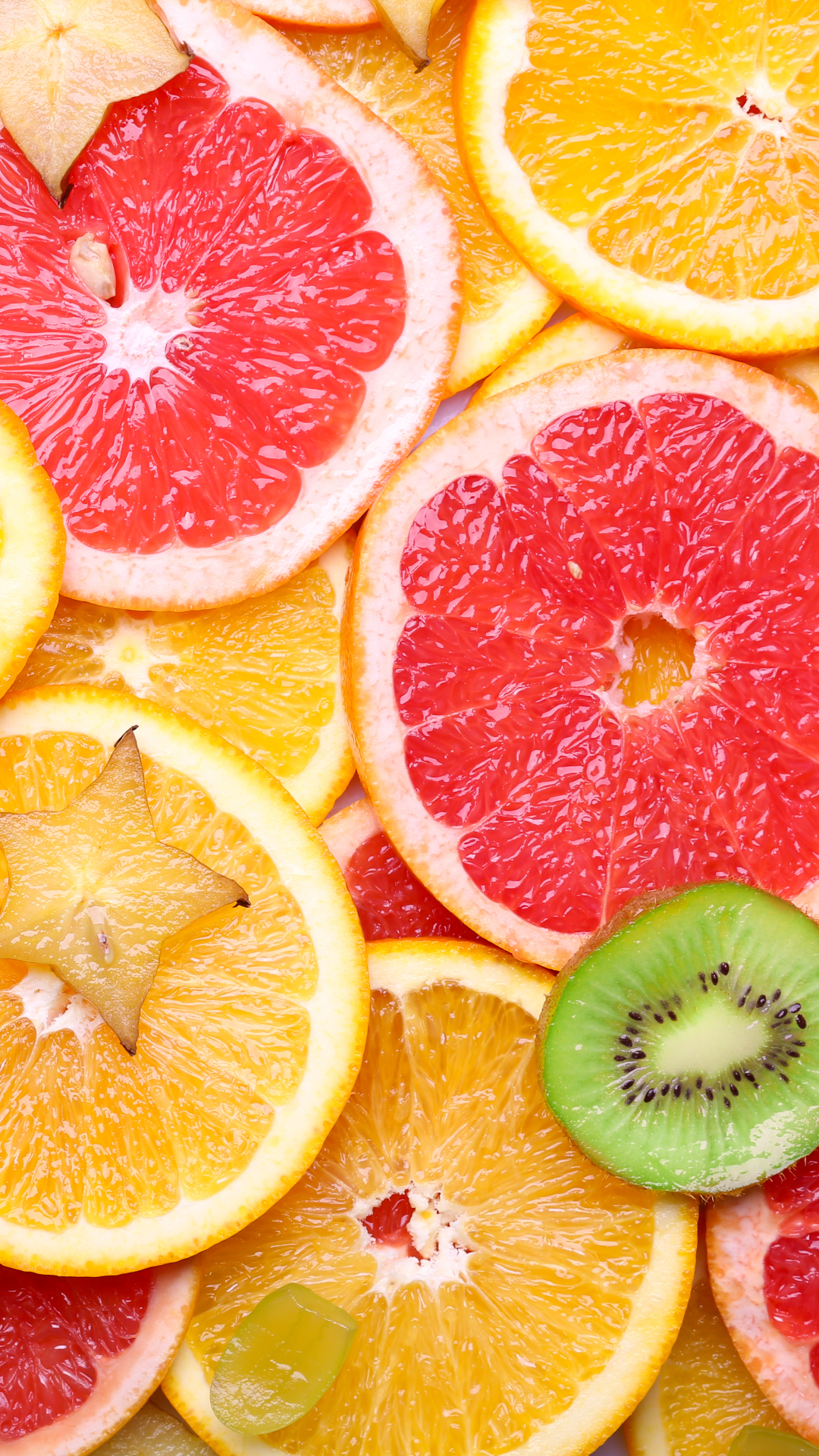 1127948 Hintergrundbild herunterladen nahrungsmittel, frucht, kiwi, sternfrucht, orange (obst), blutorange, früchte - Bildschirmschoner und Bilder kostenlos