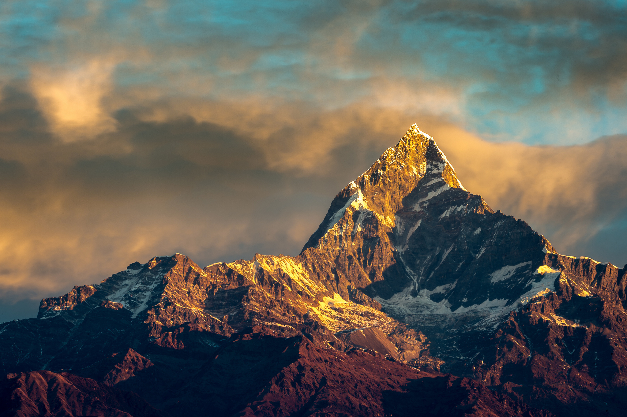 137917壁紙のダウンロードアンナプルナ, 自然, スカイ, 山脈, ヒマラヤ, ネパール-スクリーンセーバーと写真を無料で