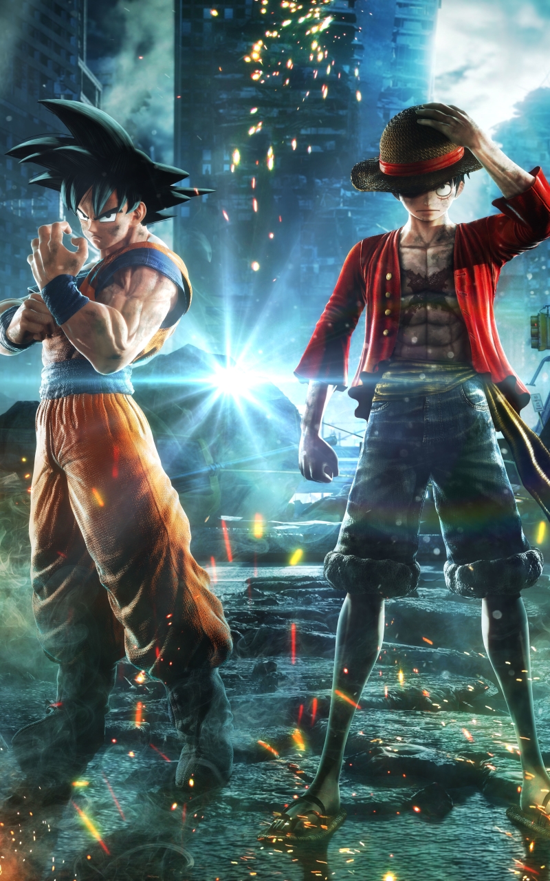 Download mobile wallpaper Video Game, Goku, Monkey D Luffy, Jump Force for free.