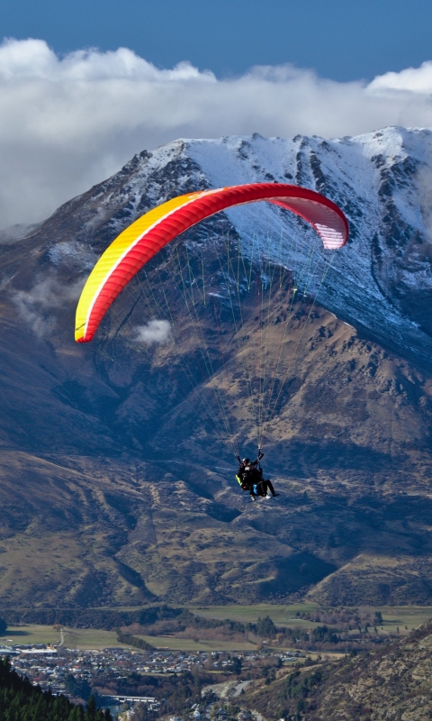 paraglider, sports, paragliding, tandem, mountain, landscape