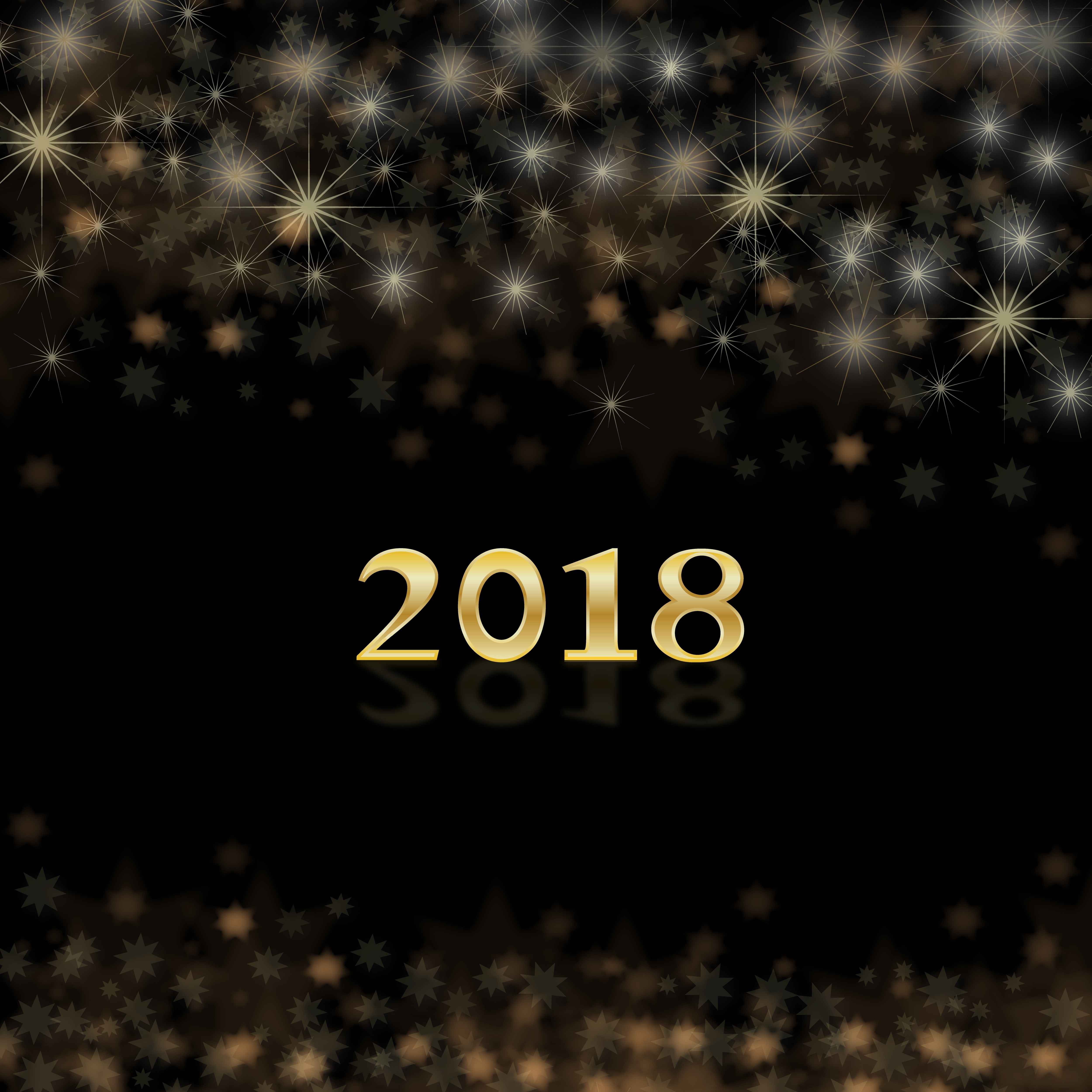 holidays, new year, shine, brilliance, numbers, 2018