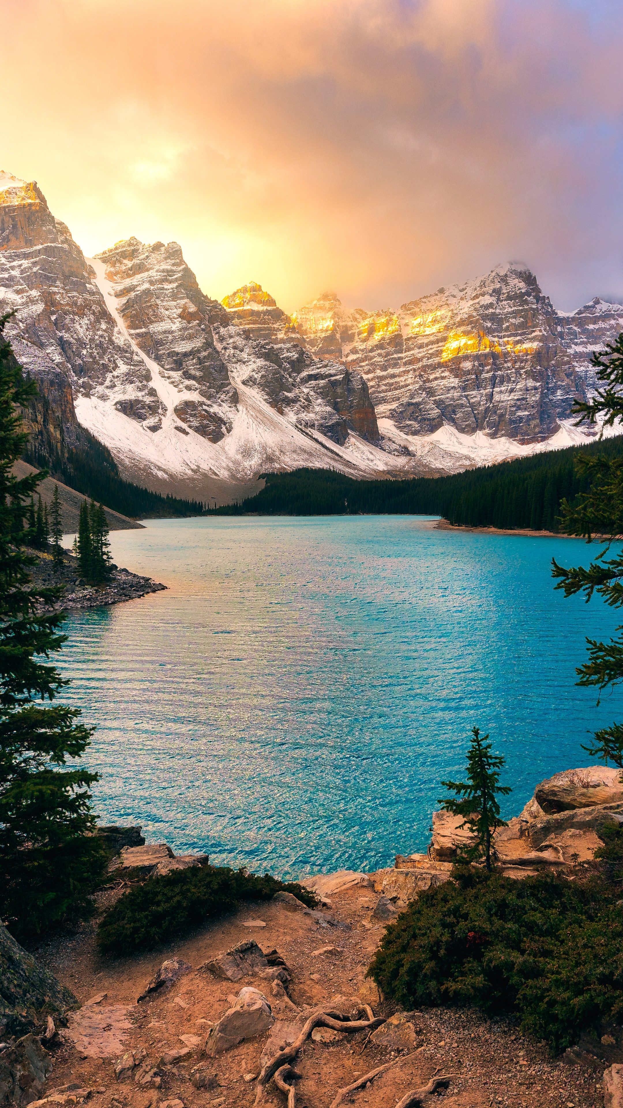 Скачати мобільні шпалери Озера, Гора, Озеро, Канада, Земля, Національний Парк Банф, Озеро Морейн безкоштовно.