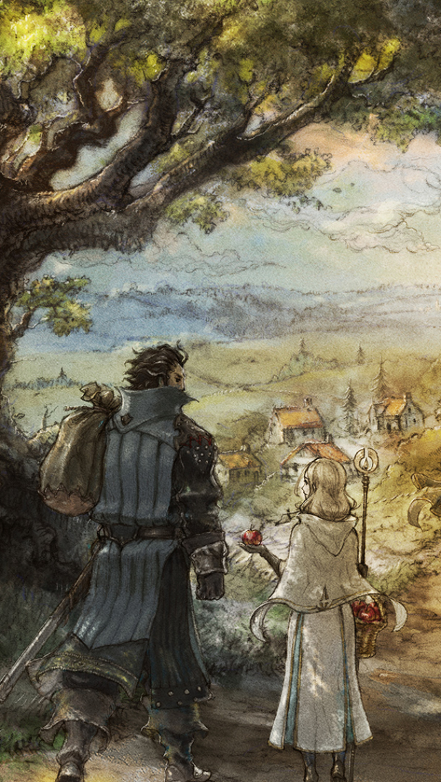 video game, octopath traveler, olberic eisenberg, ophilia clement