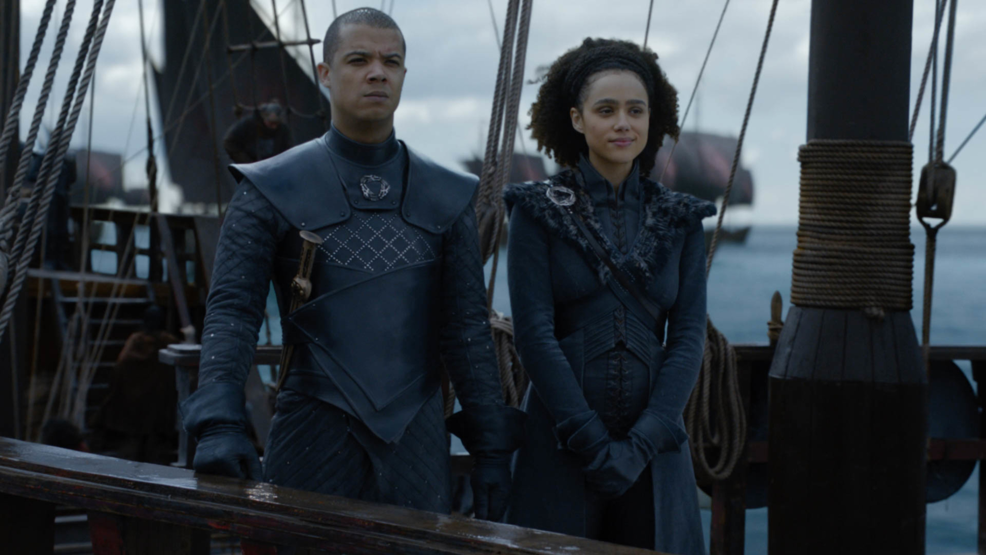 Download mobile wallpaper Game Of Thrones, Tv Show, Grey Worm, Missandei (Game Of Thrones), Nathalie Emmanuel, Jacob Anderson for free.
