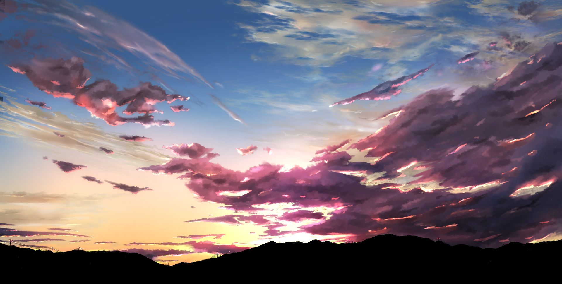 Free download wallpaper Anime, Sky, Cloud on your PC desktop