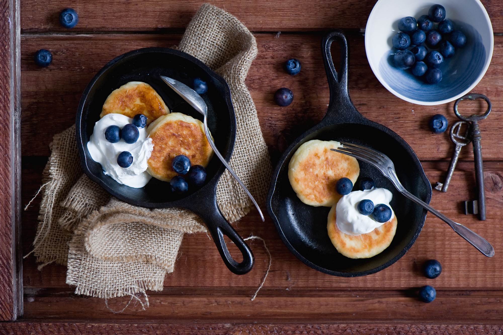 Free download wallpaper Food, Blueberry, Cream, Pancake on your PC desktop