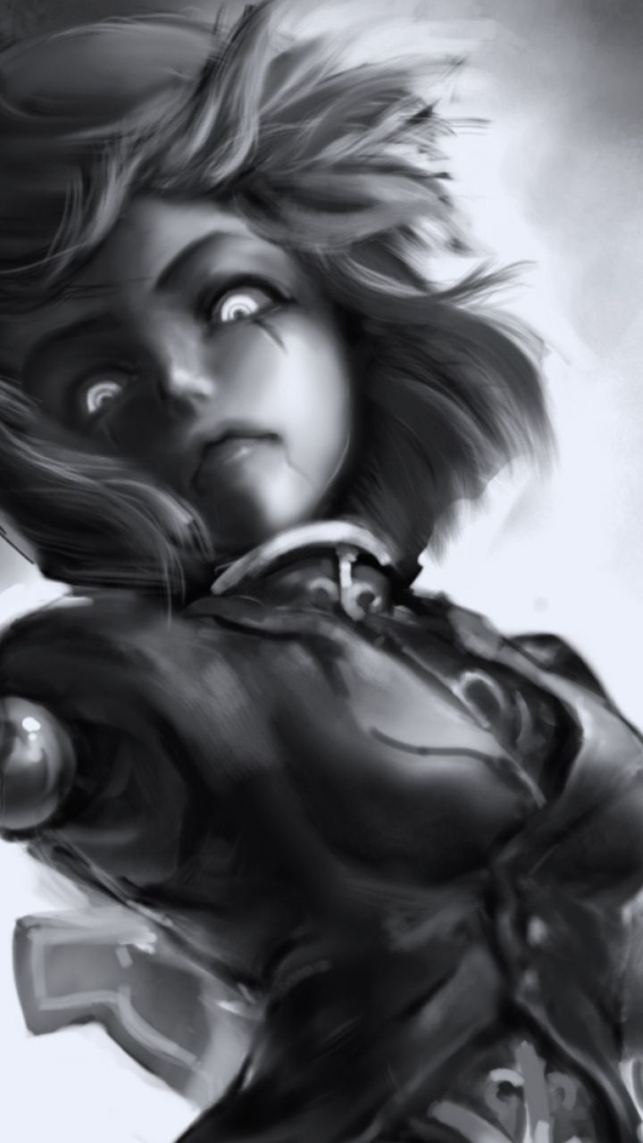 Download mobile wallpaper League Of Legends, Monochrome, Video Game, Orianna (League Of Legends) for free.