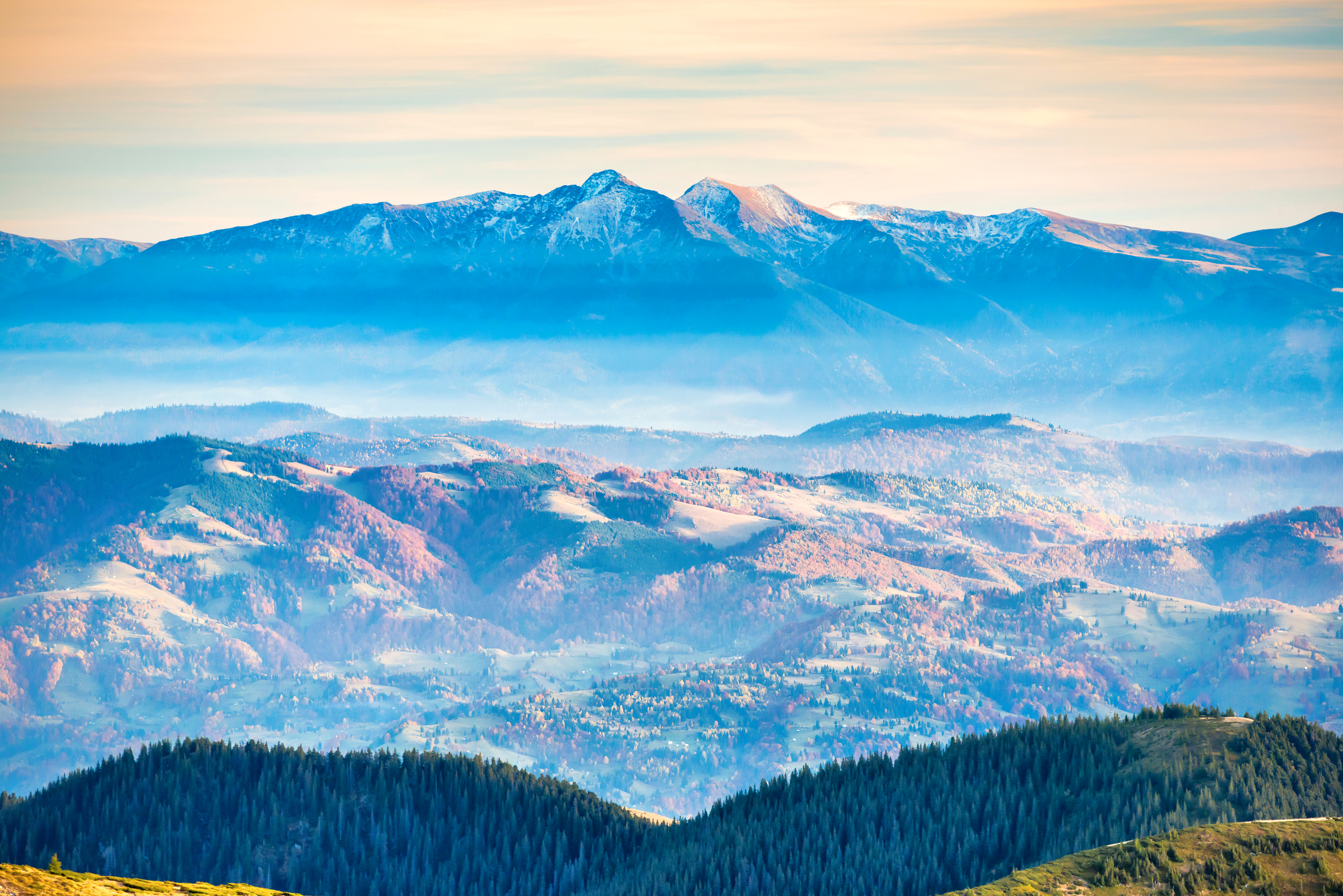 Laden Sie das Landschaft, Natur, Nebel, Gebirge, Panorama, Szene, Erde/natur-Bild kostenlos auf Ihren PC-Desktop herunter
