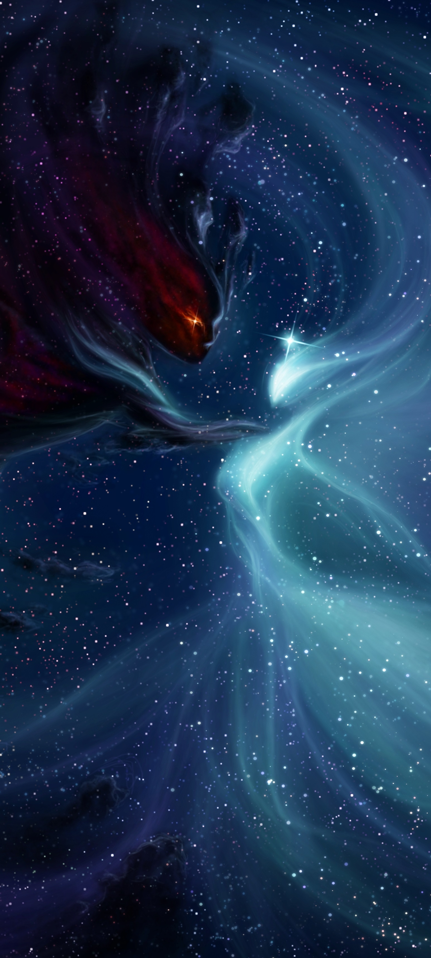 Download mobile wallpaper Stars, Nebula, Space, Creature, Sci Fi for free.