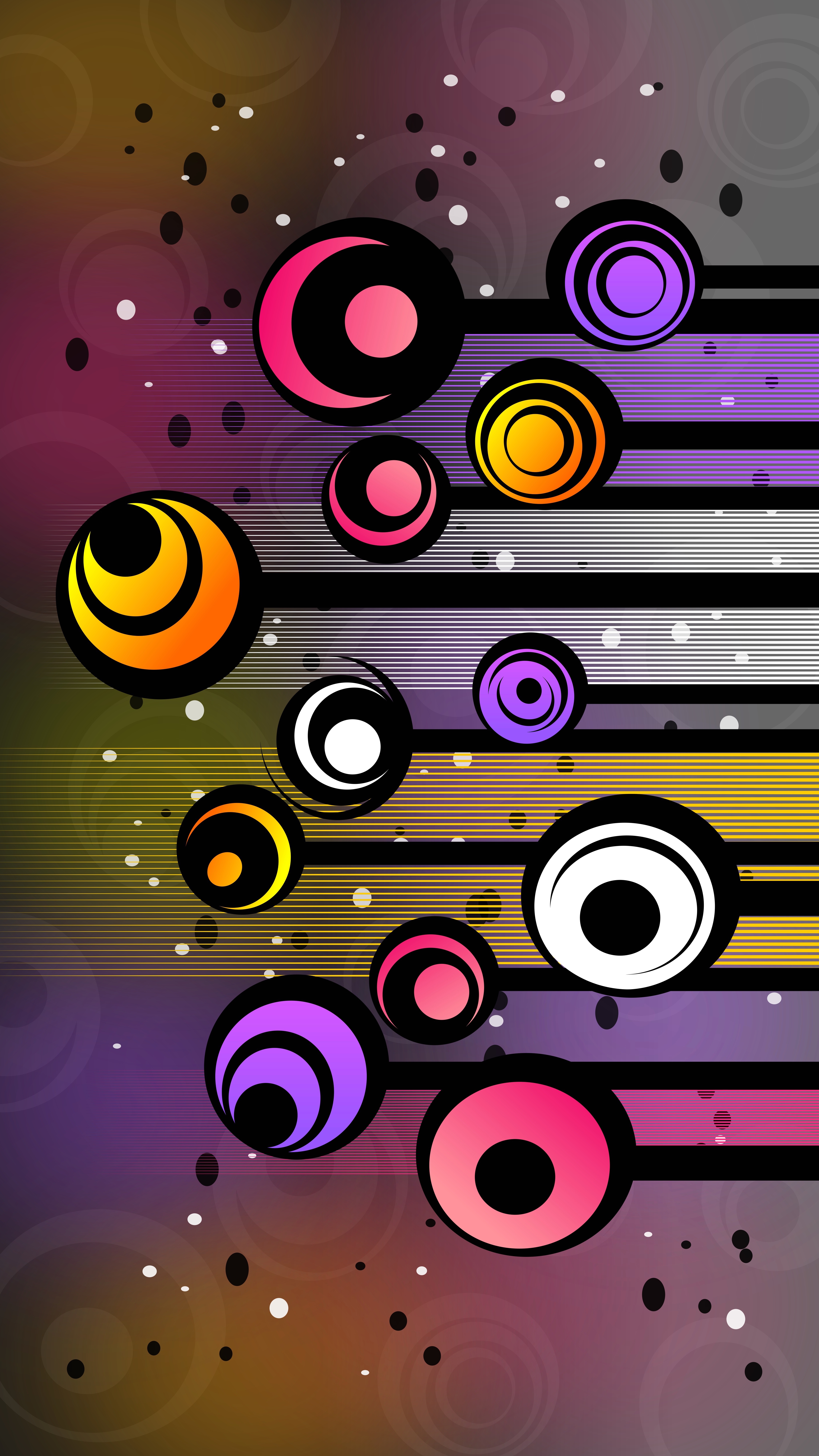 Free download wallpaper Motley, Circles, Lines, Multicolored, Patterns, Vector on your PC desktop