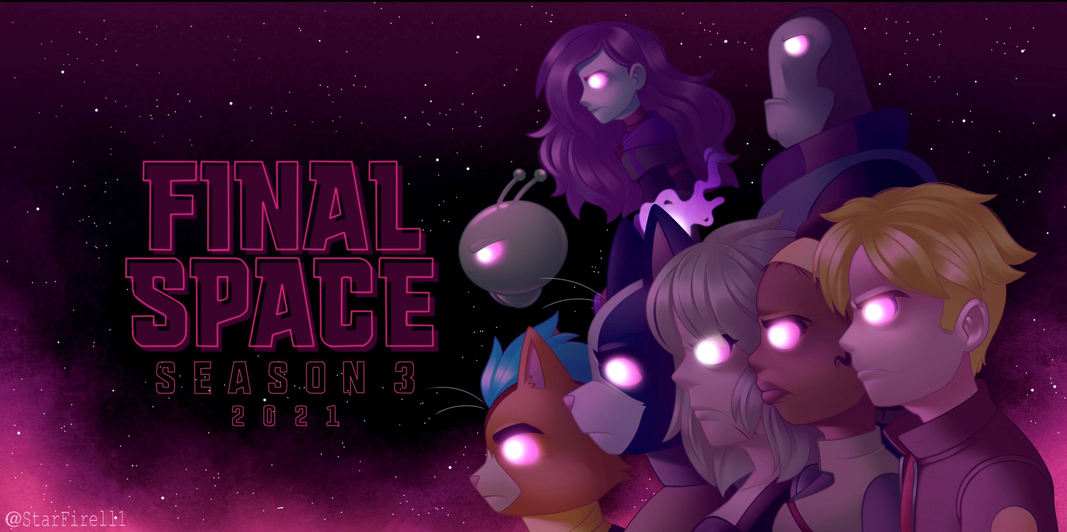 tv show, final space, ash graven, avocato (final space), fox (final space), gary goodspeed, glowing eyes, little cato (final space), mooncake (final space), quinn airgon, sheryl goodspeed