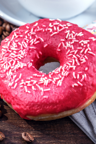 Descarga gratuita de fondo de pantalla para móvil de Naturaleza Muerta, Granos De Café, Dulces, Alimento, Bodegón, Donut, Anís Estrellado.