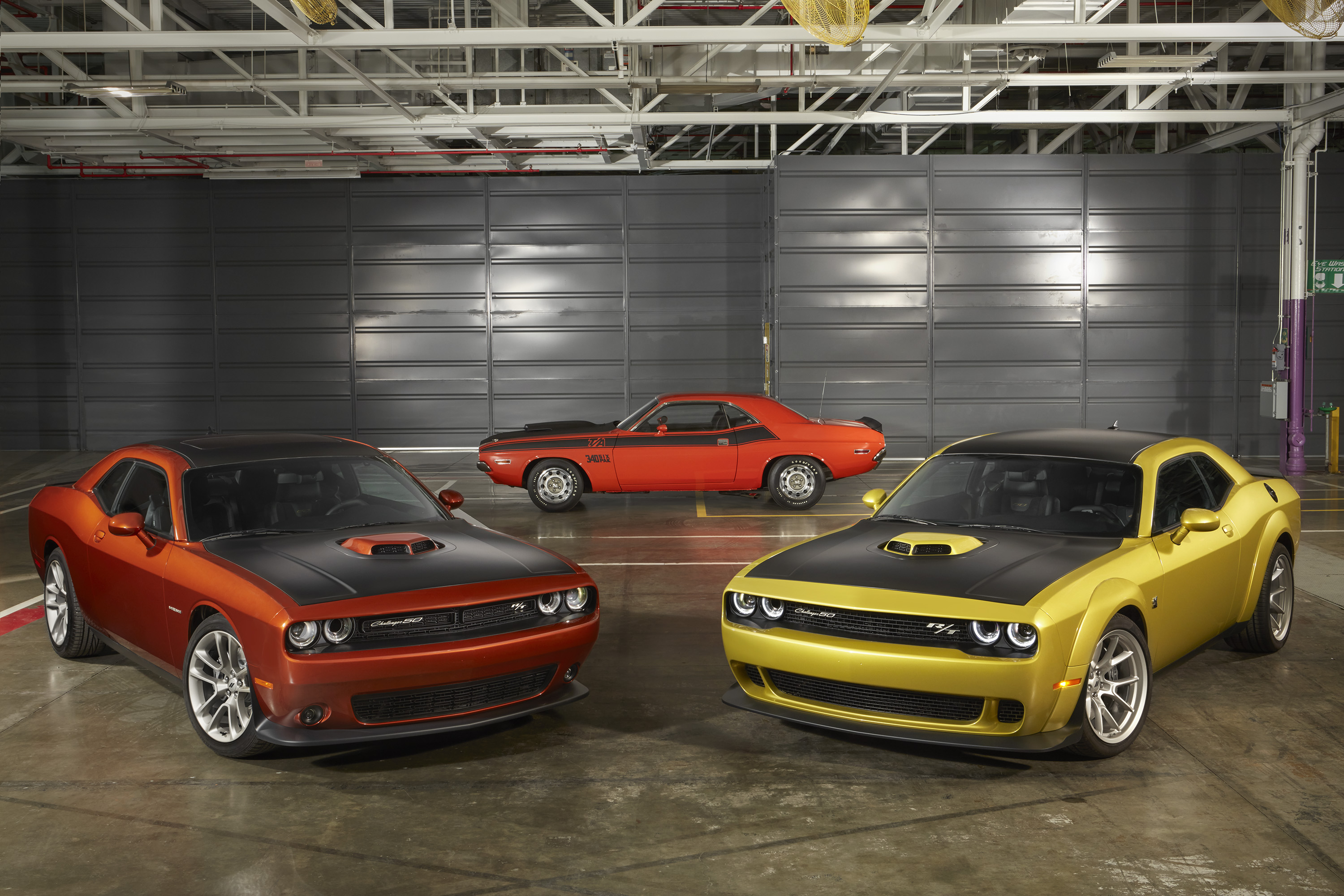 Download mobile wallpaper Dodge Challenger, Car, Dodge, Muscle Car, Vehicles, Yellow Car for free.