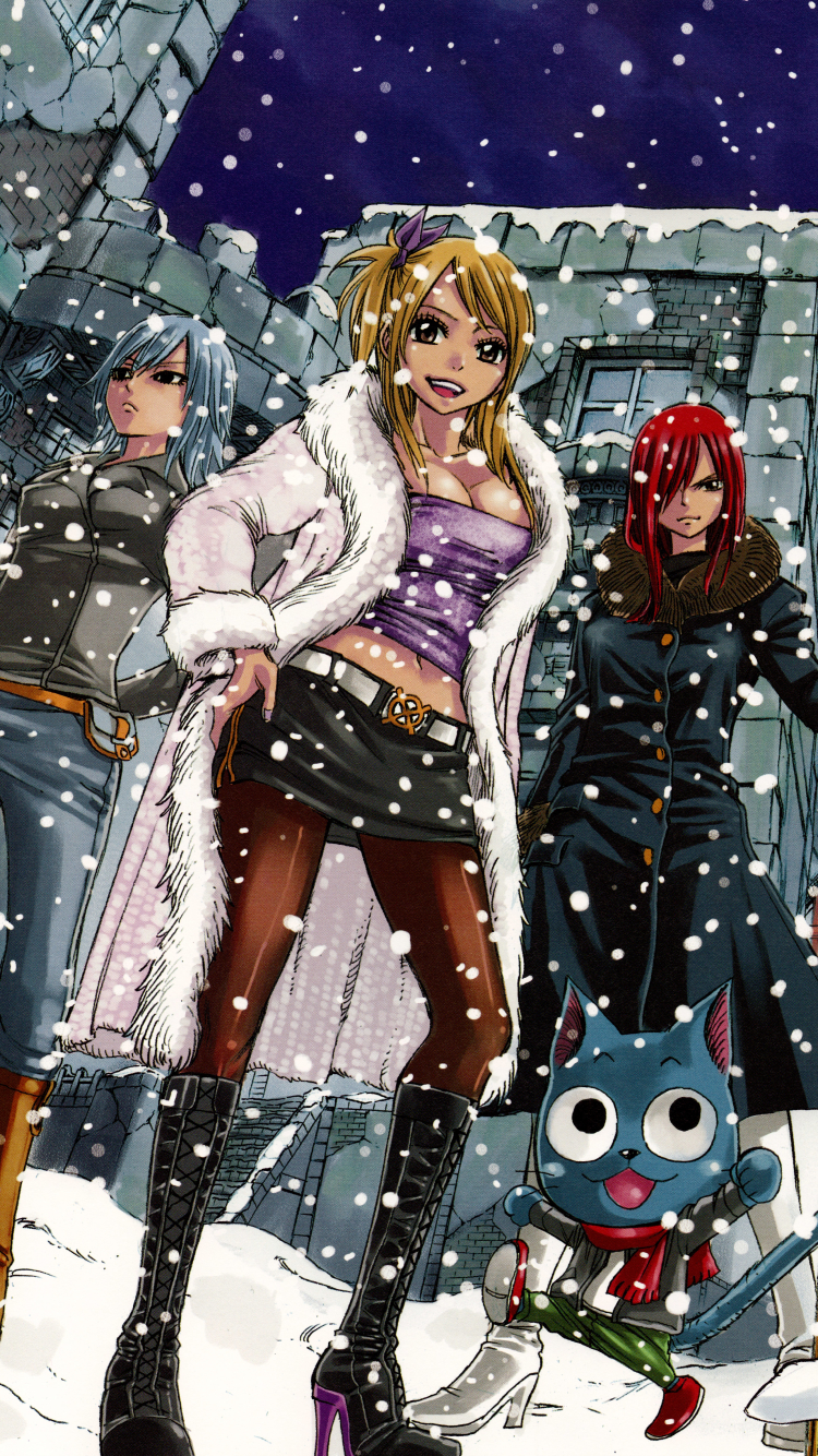 Download mobile wallpaper Anime, Fairy Tail, Lucy Heartfilia, Natsu Dragneel, Erza Scarlet, Gray Fullbuster, Happy (Fairy Tail), Juvia Lockser, Gajeel Redfox for free.