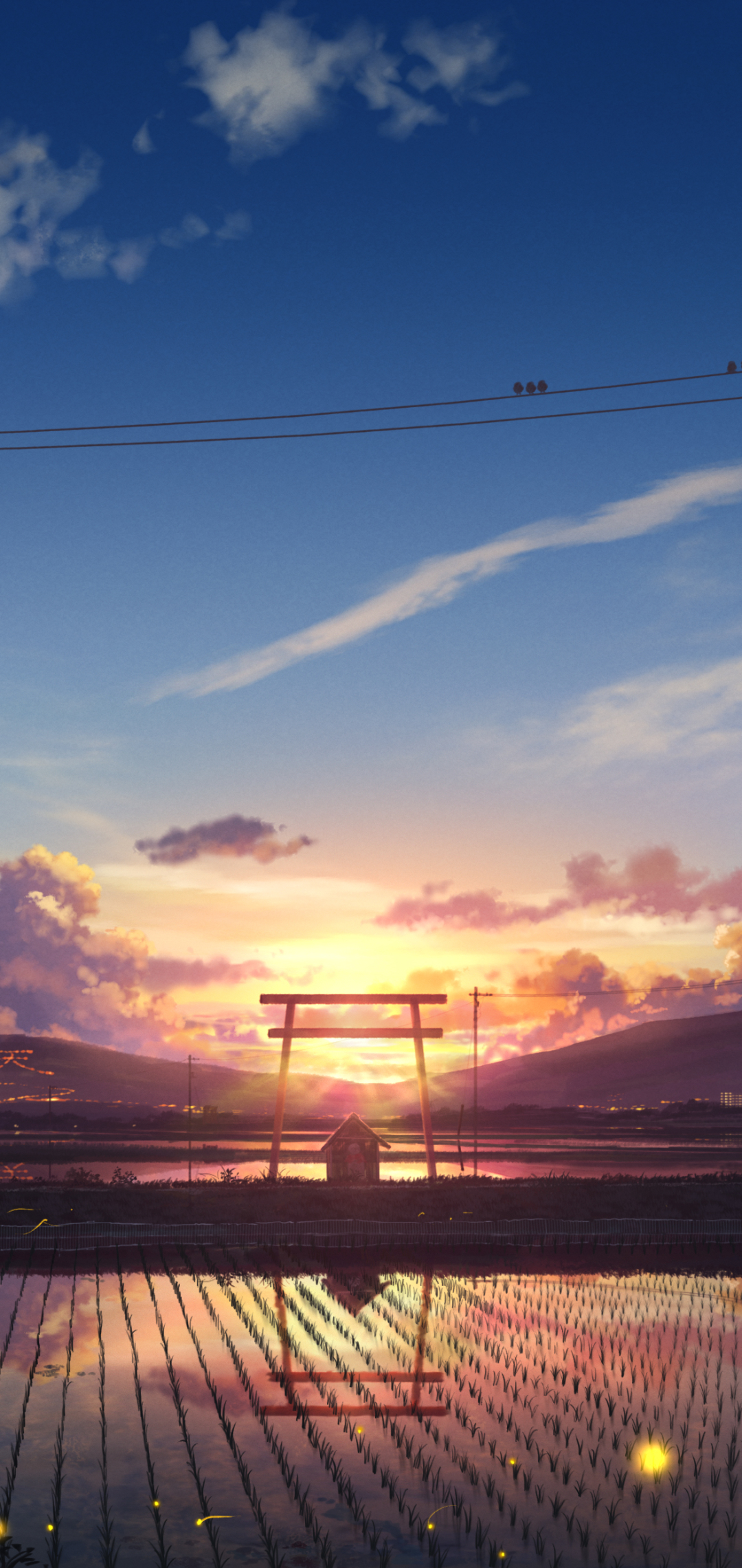 Download mobile wallpaper Anime, Sunset, Sky, Original for free.