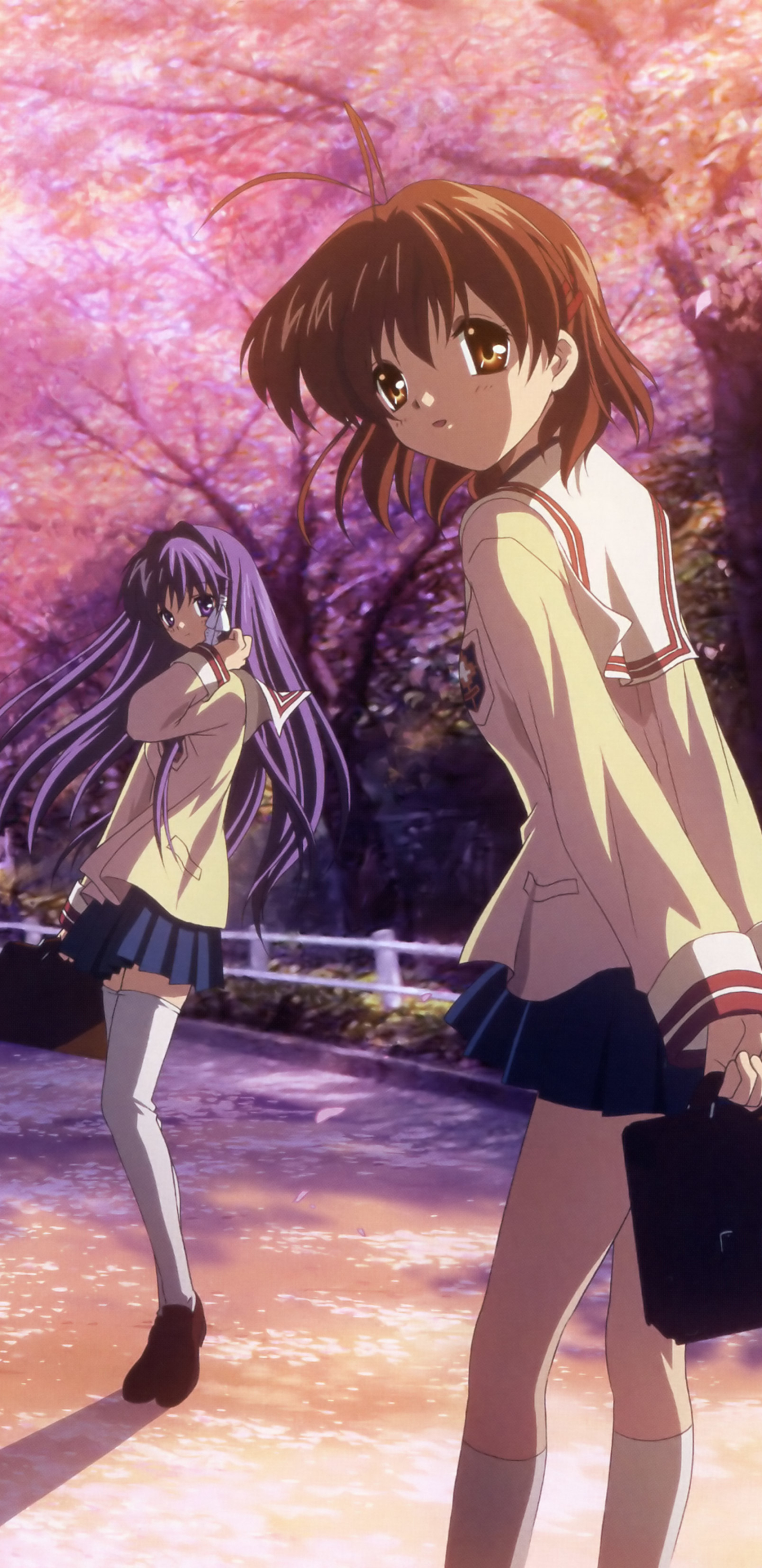 Handy-Wallpaper Animes, Kyou Fujibayashi, Clannad, Nagisa Furukawa kostenlos herunterladen.