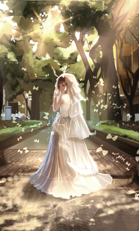 Download mobile wallpaper Anime, Bride, Original, Wedding Dress for free.