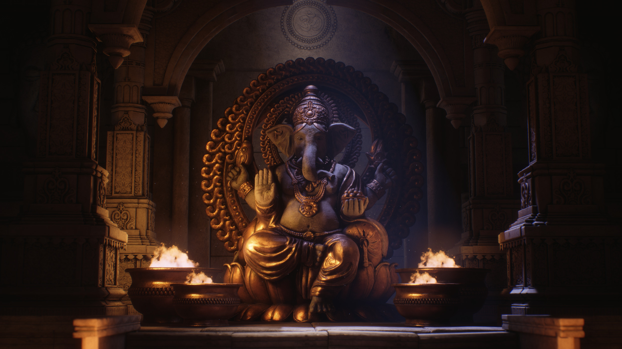 1039943 descargar fondo de pantalla ganesha, religioso, hinduismo: protectores de pantalla e imágenes gratis