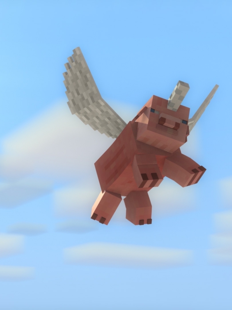 Download mobile wallpaper Minecraft, Pig, Video Game, Mojang for free.