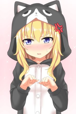 Download mobile wallpaper Anime, Blonde, Hood, Blue Eyes, Blush, Gabriel Tenma White, Gabriel Dropout for free.