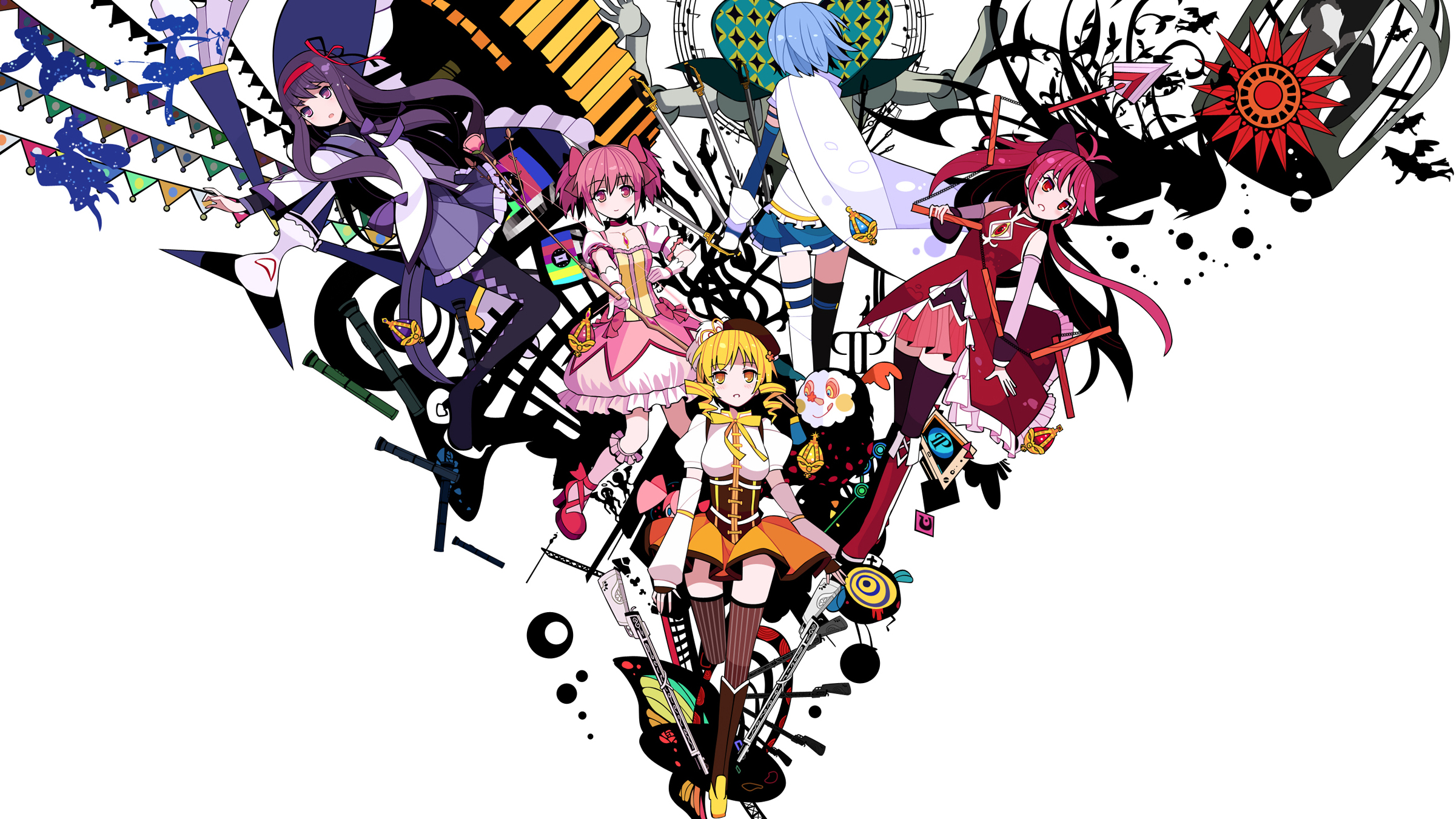 Download mobile wallpaper Kyōko Sakura, Madoka Kaname, Mami Tomoe, Sayaka Miki, Puella Magi Madoka Magica, Homura Akemi, Anime for free.