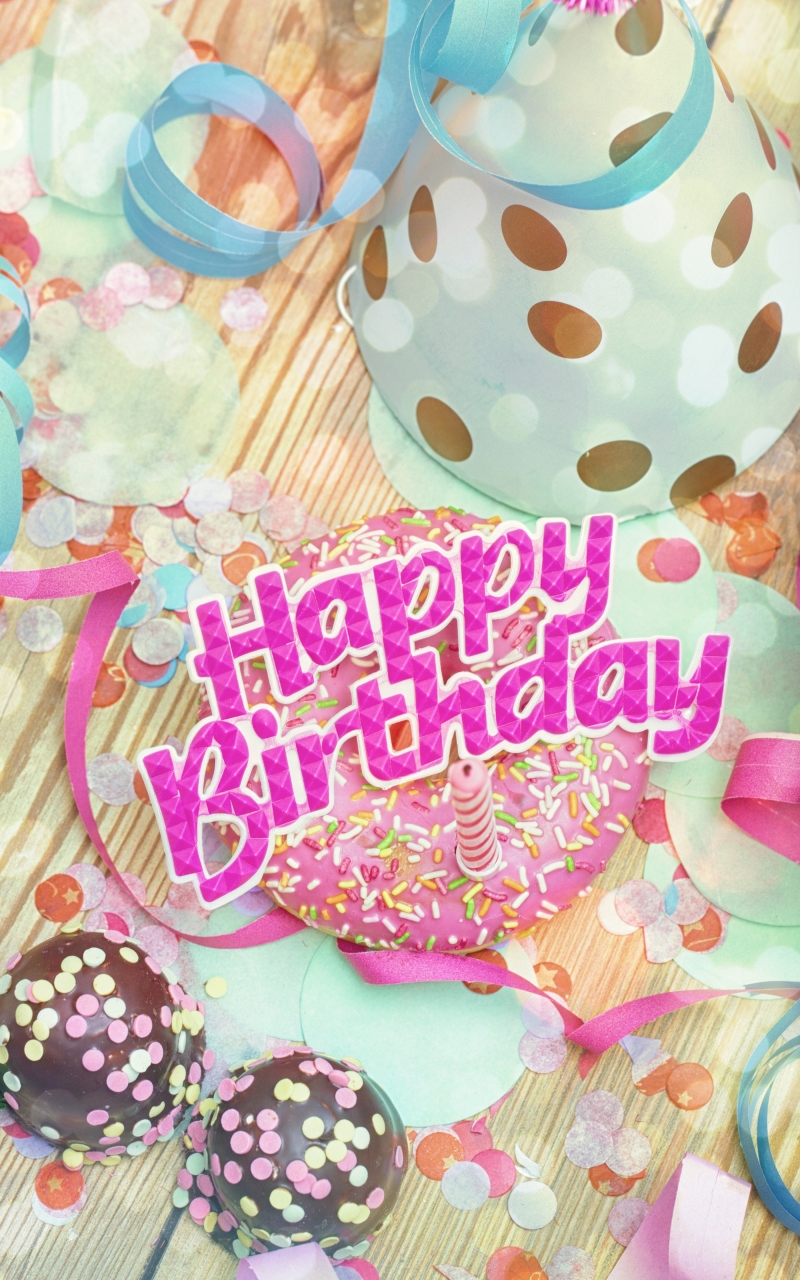 無料モバイル壁紙ケーキ, 色, カラフル, リボン, 紙吹雪, 誕生日, ホリデー, 誕生日おめでとうをダウンロードします。