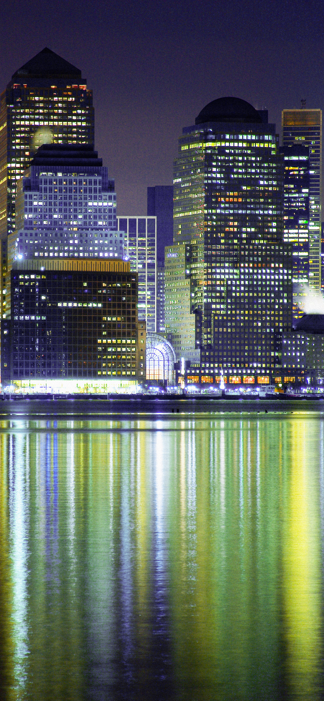 Download mobile wallpaper Cities, City, Reflection, Light, Manhattan, Man Made for free.