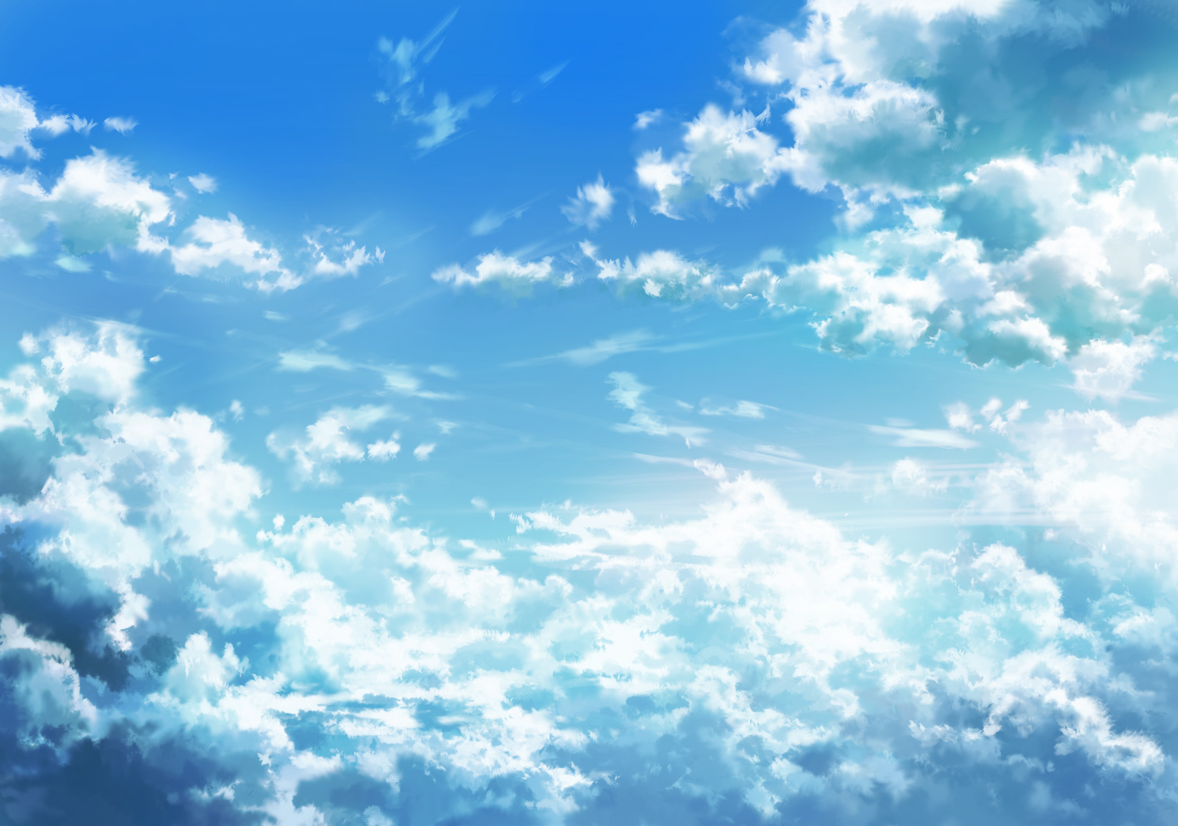 Handy-Wallpaper Wolke, Himmel, Animes kostenlos herunterladen.