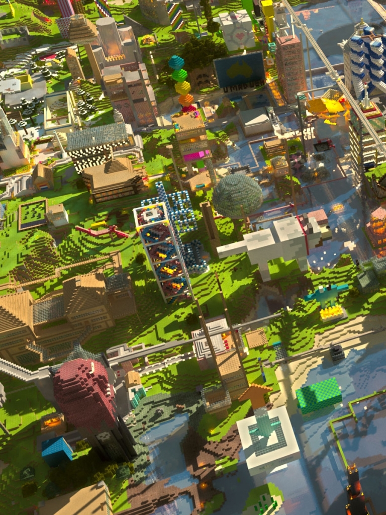 Descarga gratuita de fondo de pantalla para móvil de Minecraft, Ciudad, Videojuego.