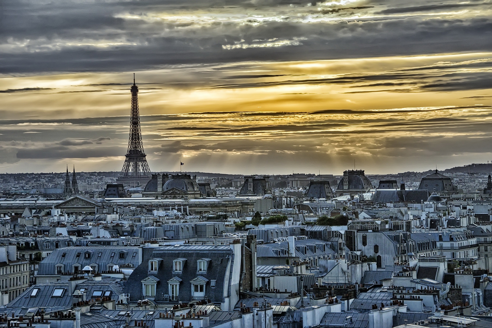PCデスクトップに都市, 家, 街, パリ, エッフェル塔, フランス, マンメイド, 街並み画像を無料でダウンロード