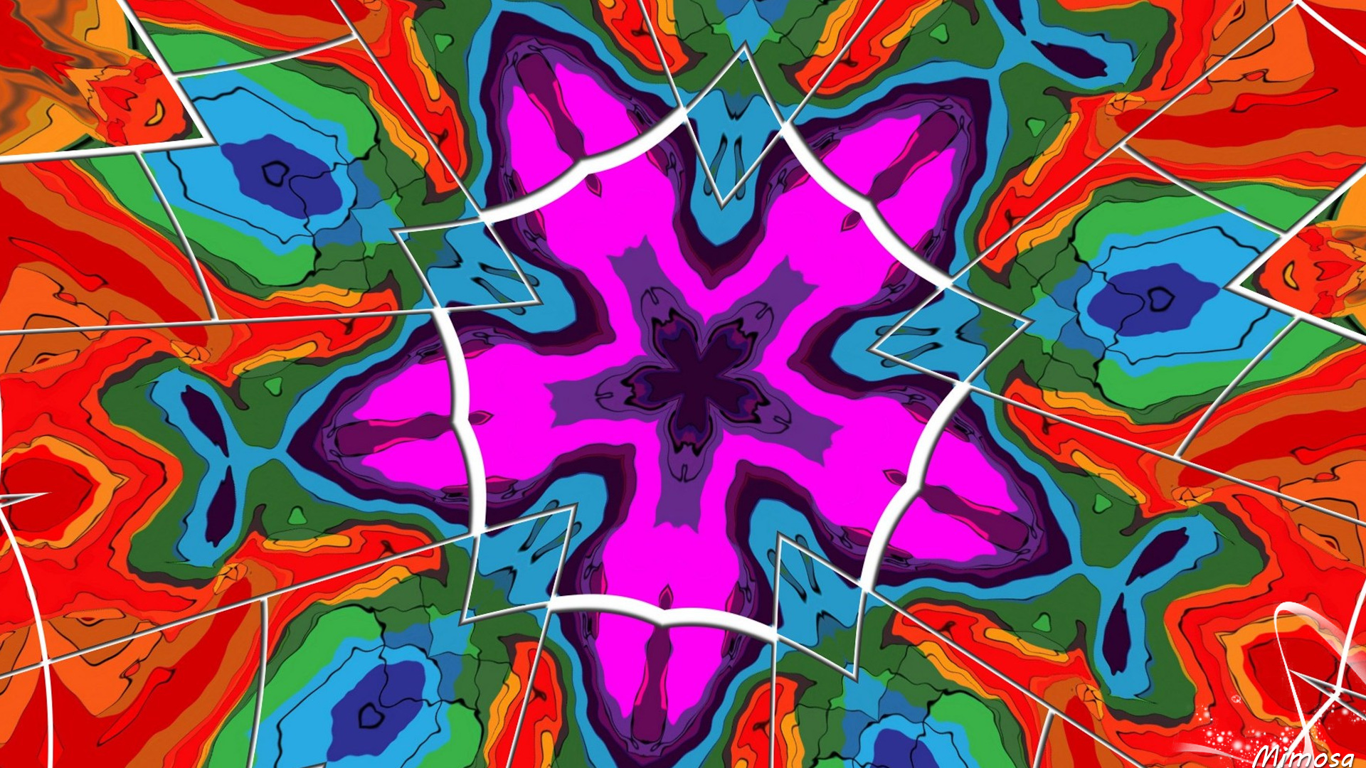Download mobile wallpaper Abstract, Pink, Pattern, Colors, Colorful, Kaleidoscope, Orange (Color) for free.