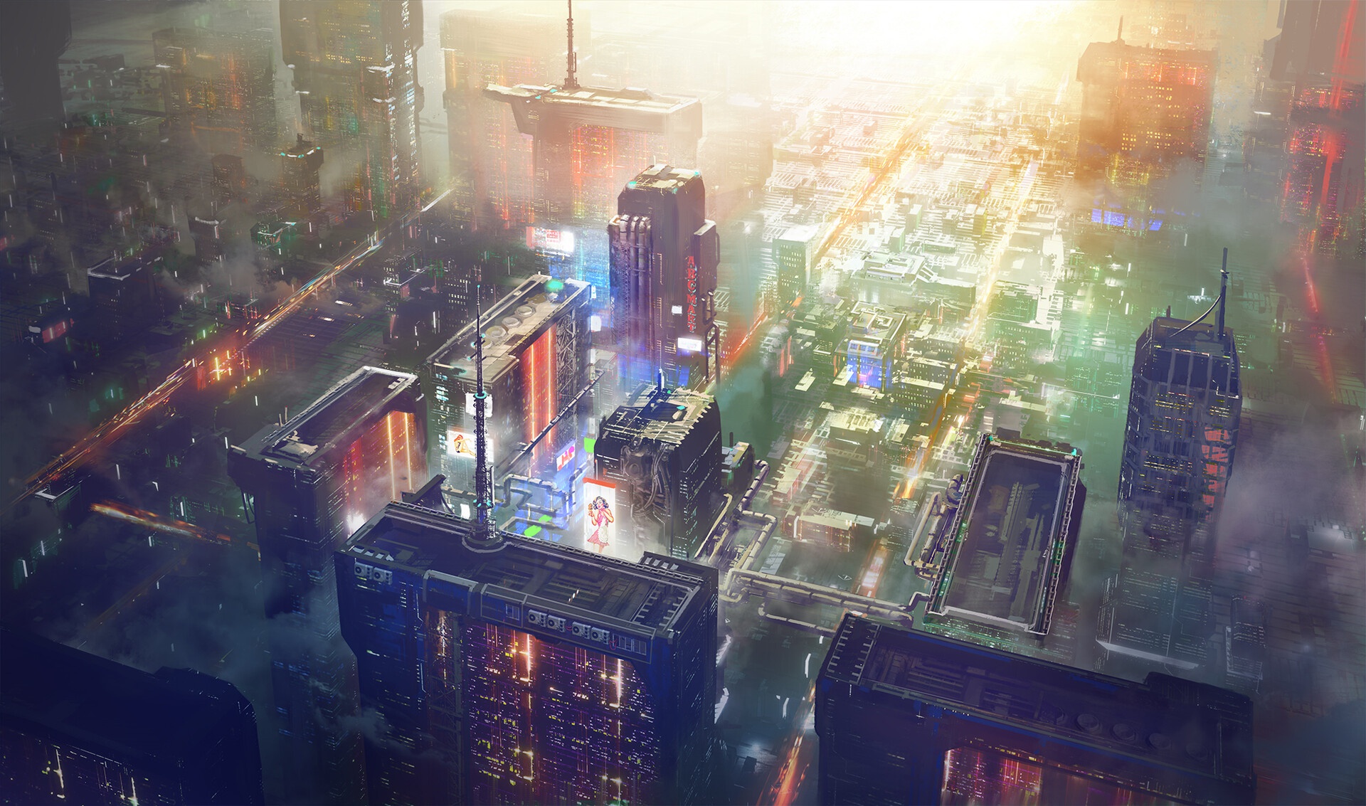 Laden Sie das Gebäude, Science Fiction, Futuristisch, Großstadt-Bild kostenlos auf Ihren PC-Desktop herunter