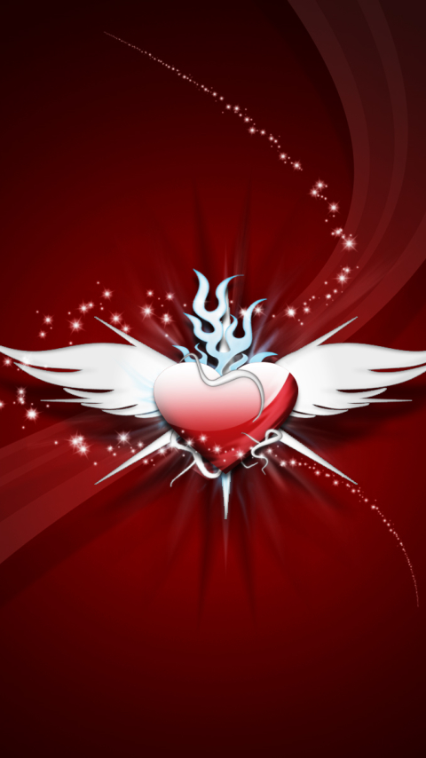 Download mobile wallpaper Love, Wings, Heart, Artistic for free.