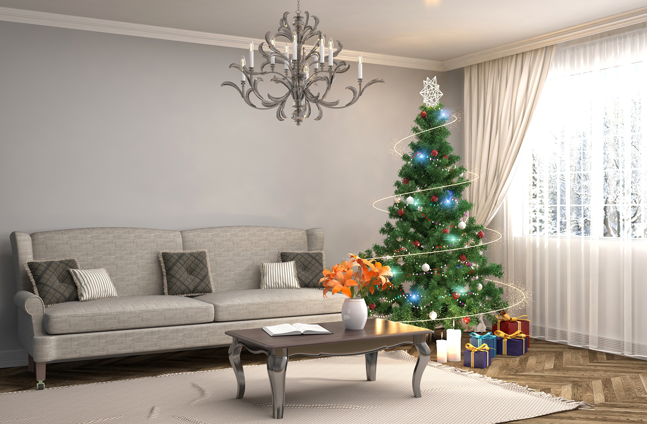 無料モバイル壁紙装飾, クリスマス, 贈り物, クリスマスツリー, 家具, ホリデーをダウンロードします。