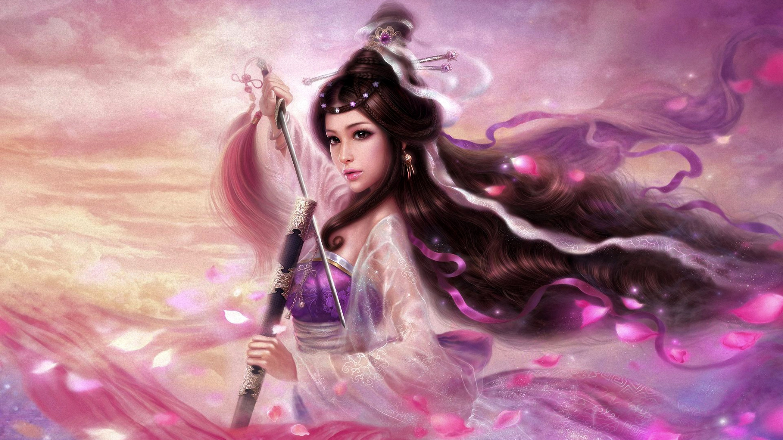 Download mobile wallpaper Fantasy, Sword, Women Warrior, Woman Warrior for free.