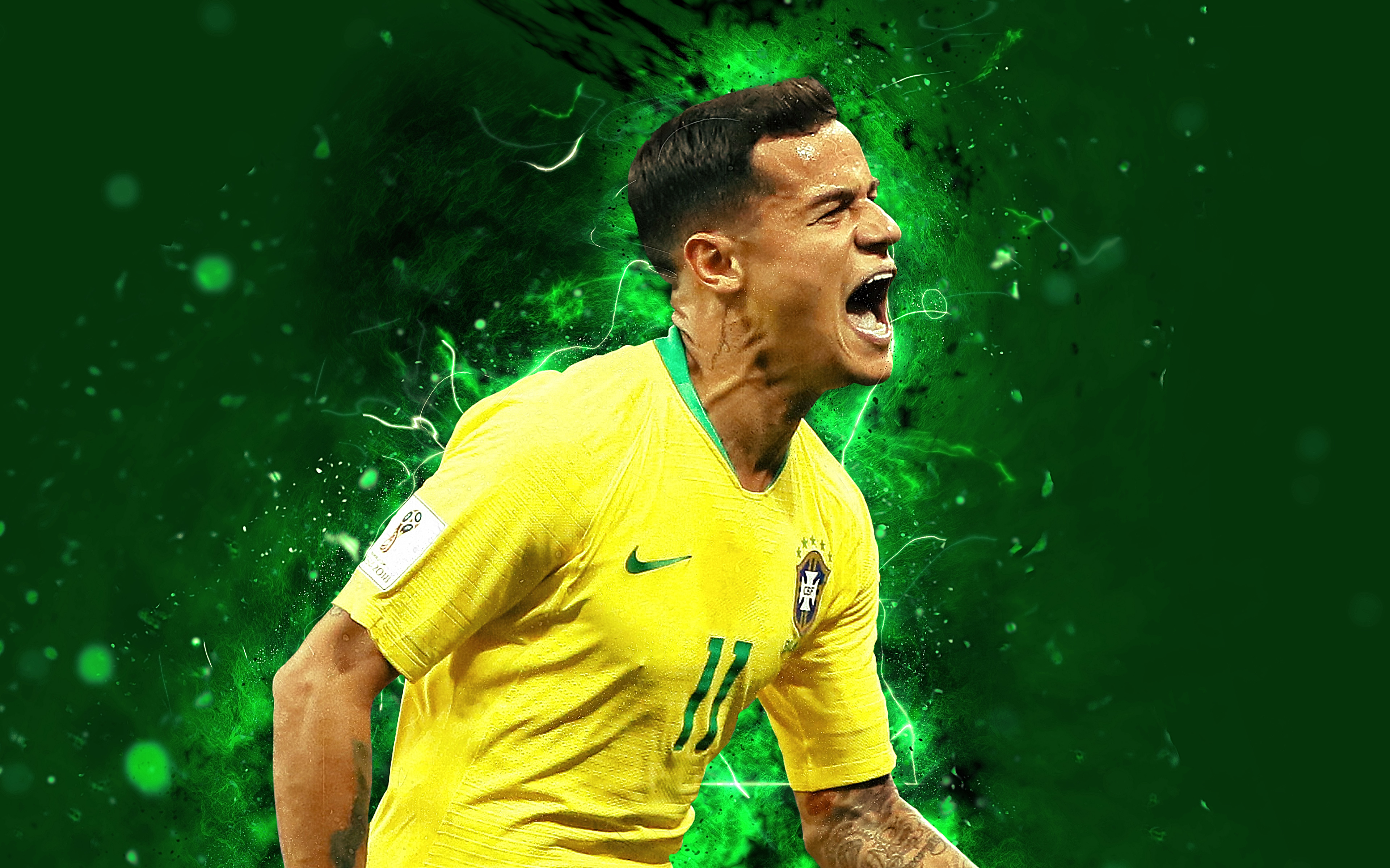 Téléchargez des papiers peints mobile Des Sports, Football, Brésilien, Philippe Coutinho gratuitement.