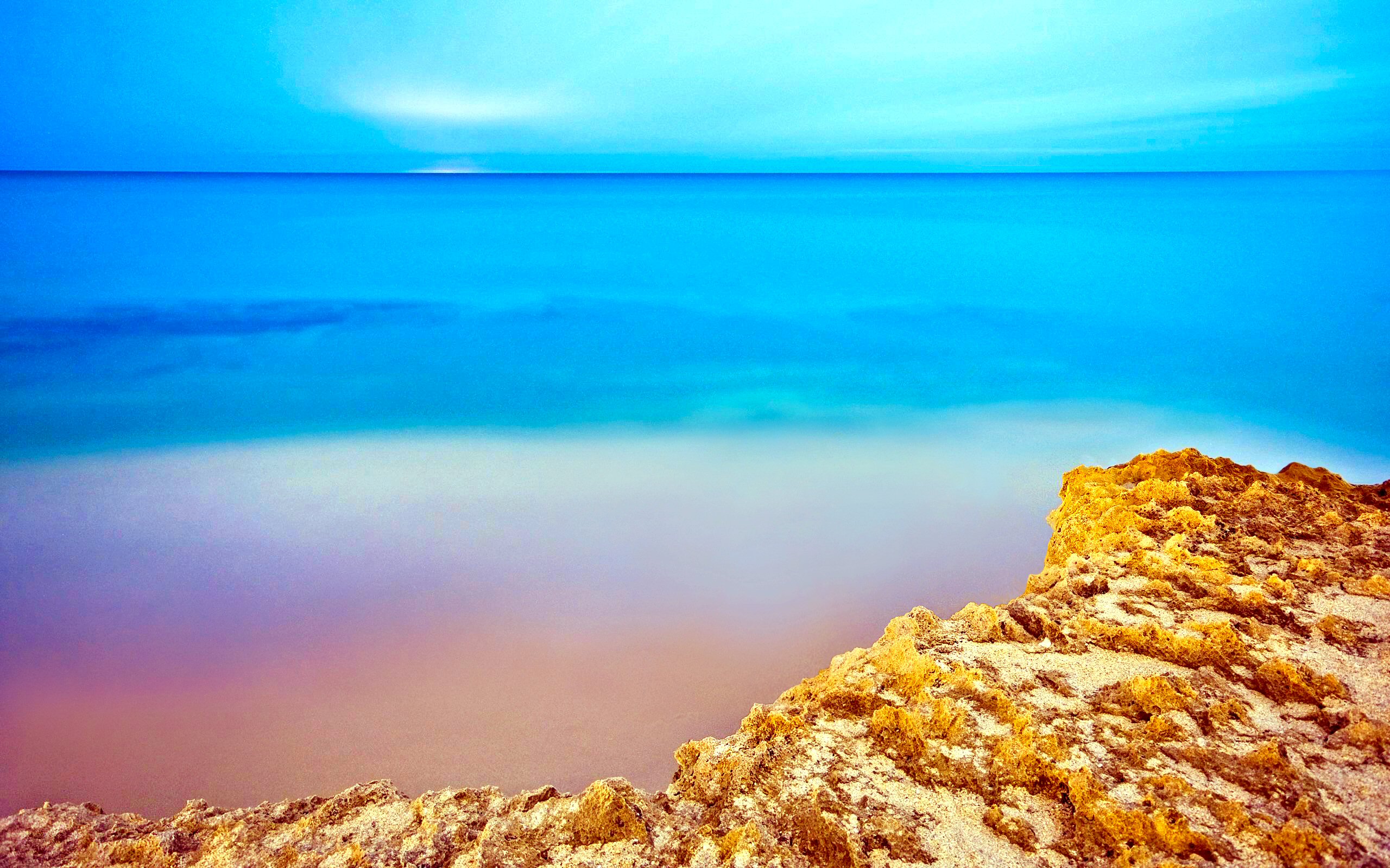 horizon, earth, ocean, colorful, scenic, shore 4K, Ultra HD